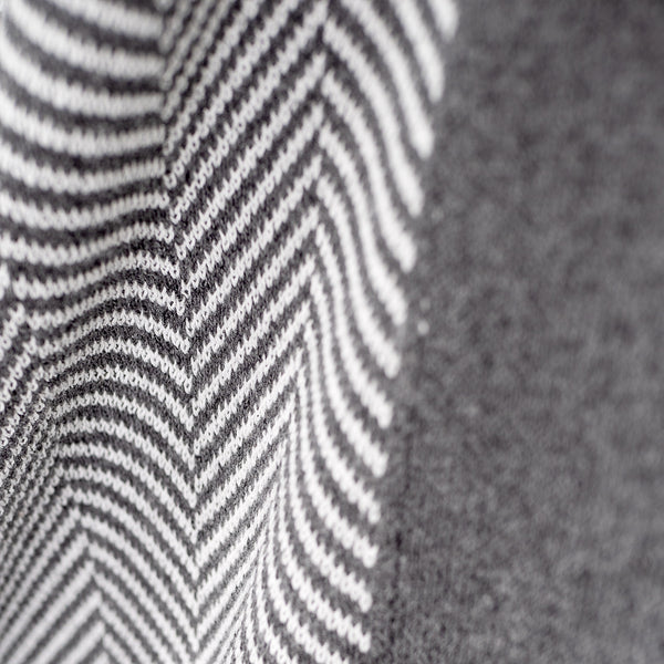 Huopa - Neulottu Kalanruotokuvio Harmaa Fabric Close-up Image