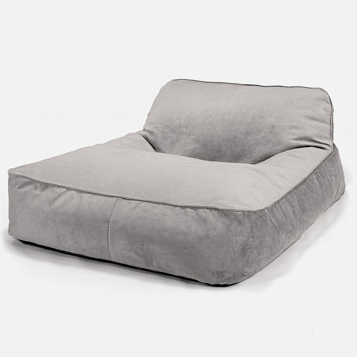 Daybed Säkkituoli, 2 Hengen - Sametti Hopea 01